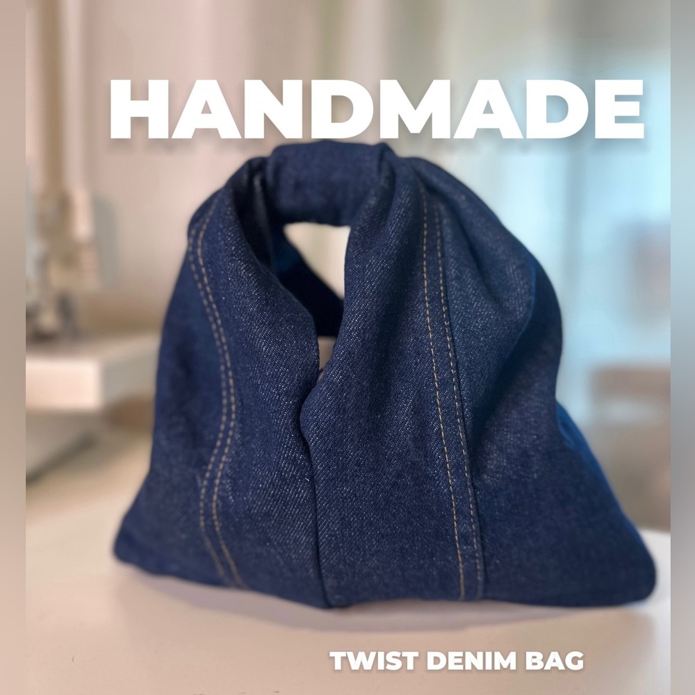 Handmade Denim Twist Bag